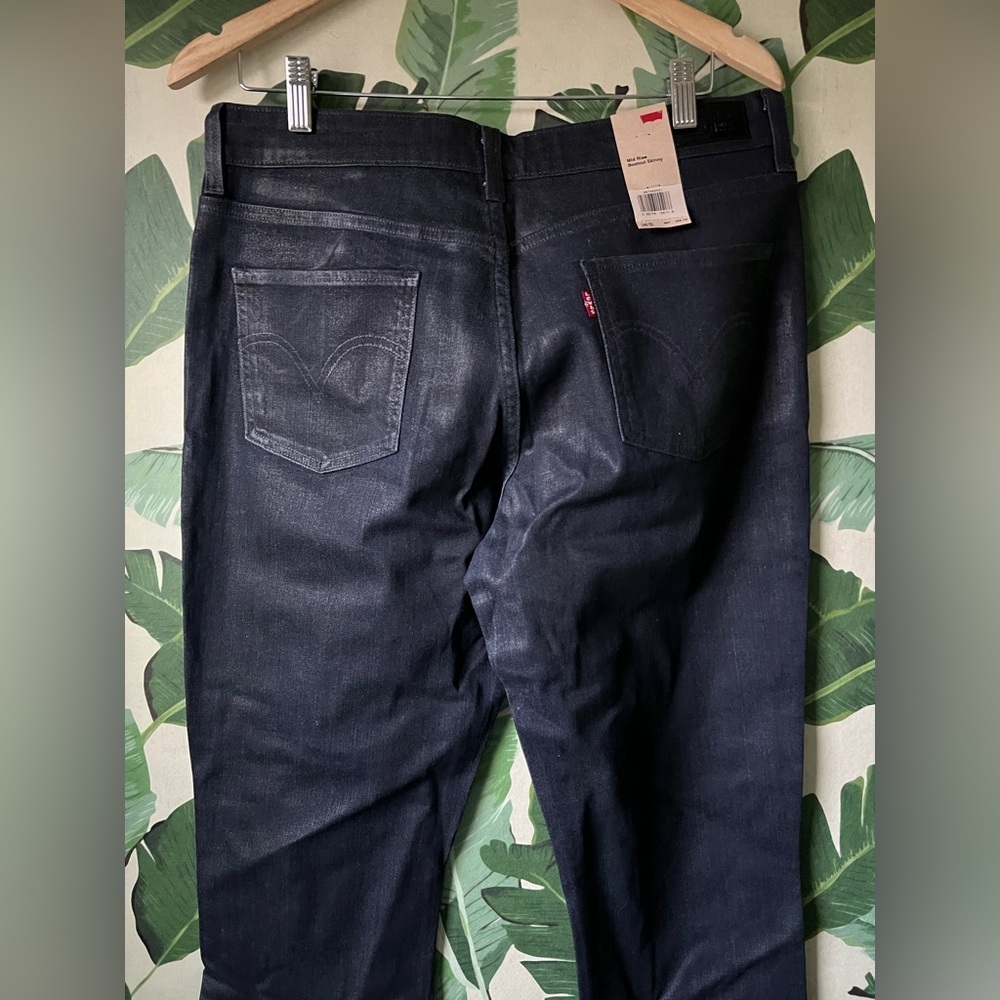 Levi’s Mid Rise Bootcut Skinny Dark Wash Shine Jeans Womens 14 M NWT - Picture 11 of 13